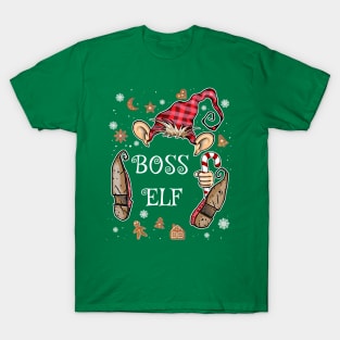 Funny Boss Elf Christmas Costume T-Shirt